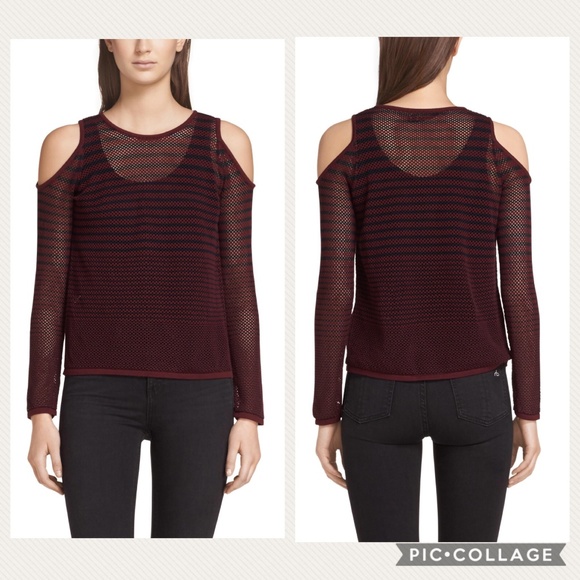 Rag & Bone S Brenna Striped Mesh Sweater LS NWT - Picture 1 of 8